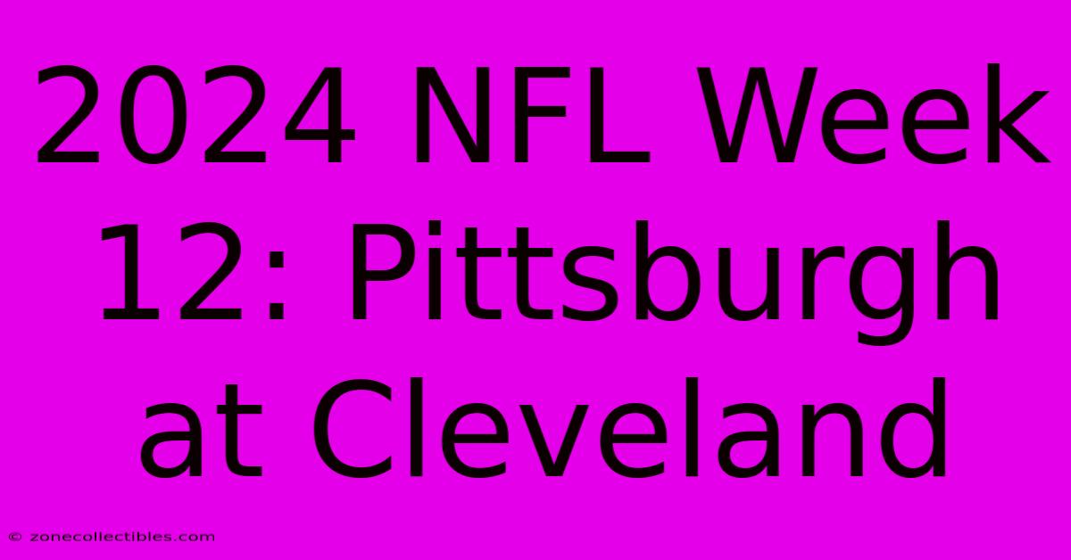 2024 NFL Week 12: Pittsburgh At Cleveland