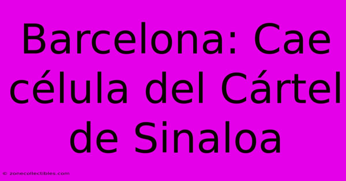 Barcelona: Cae Célula Del Cártel De Sinaloa