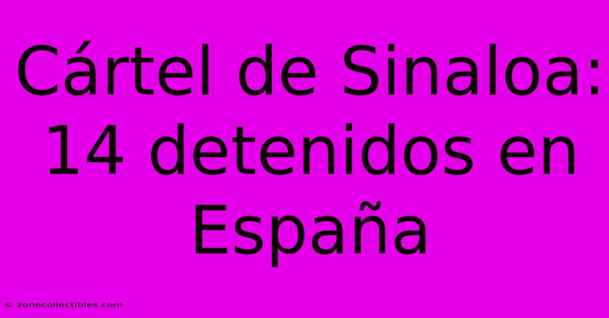 Cártel De Sinaloa: 14 Detenidos En España