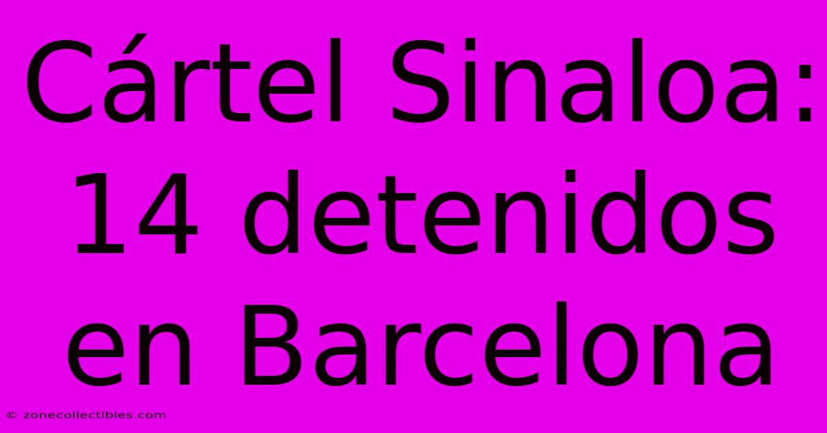 Cártel Sinaloa: 14 Detenidos En Barcelona