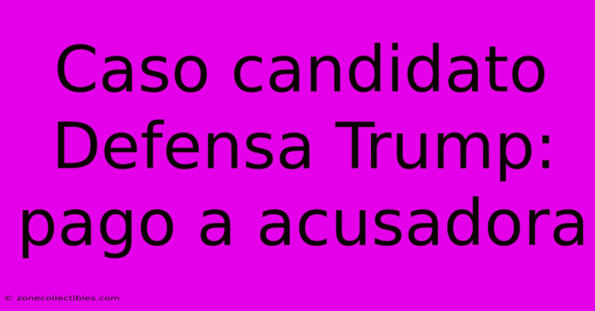 Caso Candidato Defensa Trump: Pago A Acusadora