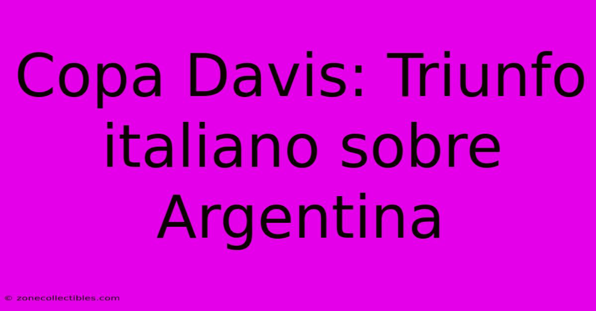 Copa Davis: Triunfo Italiano Sobre Argentina