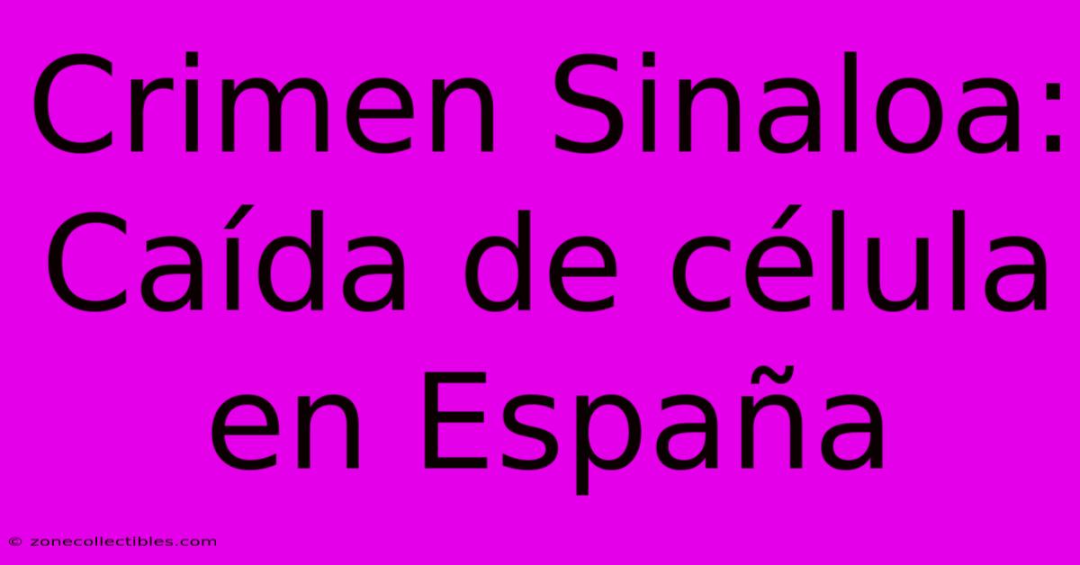 Crimen Sinaloa: Caída De Célula En España