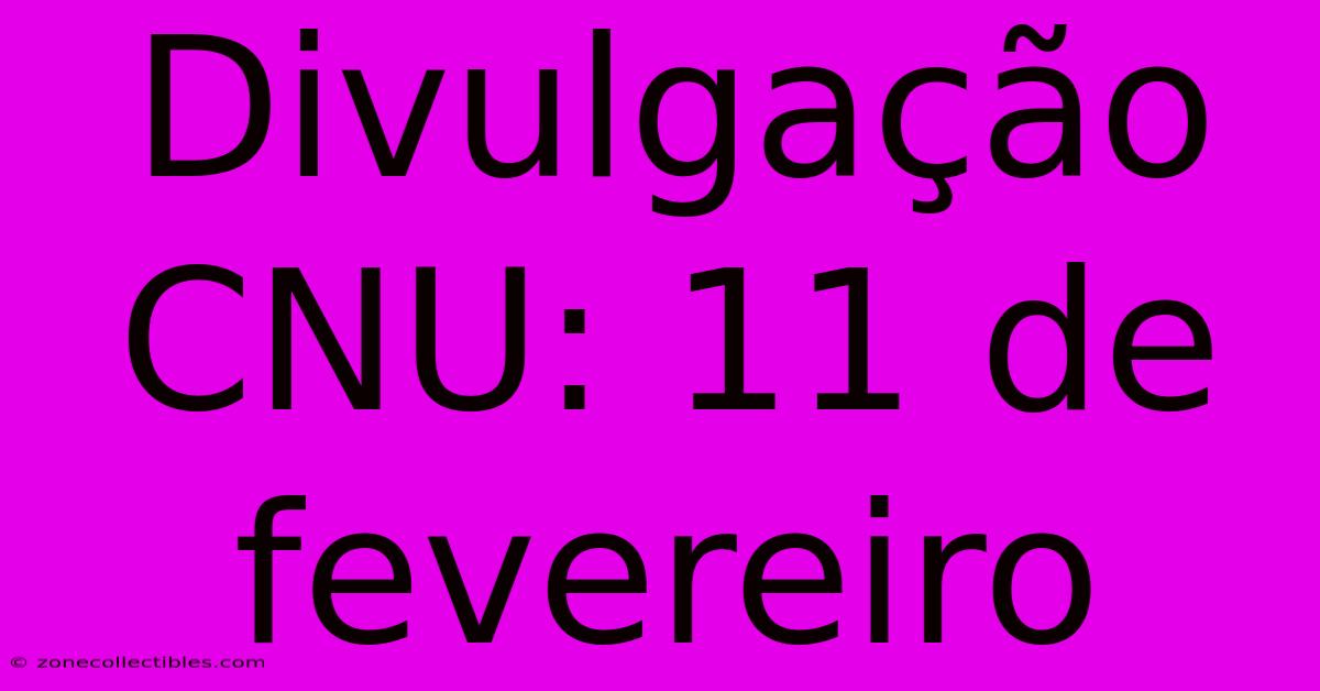 Divulgação CNU: 11 De Fevereiro