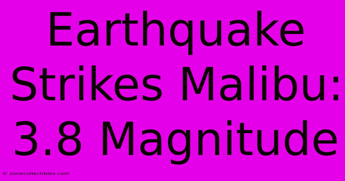 Earthquake Strikes Malibu: 3.8 Magnitude