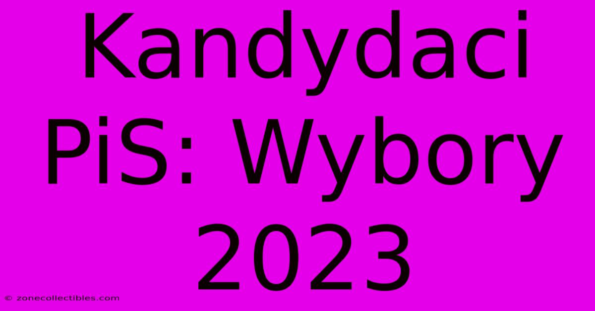 Kandydaci PiS: Wybory 2023