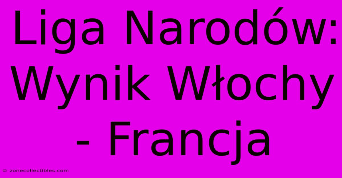 Liga Narodów: Wynik Włochy - Francja