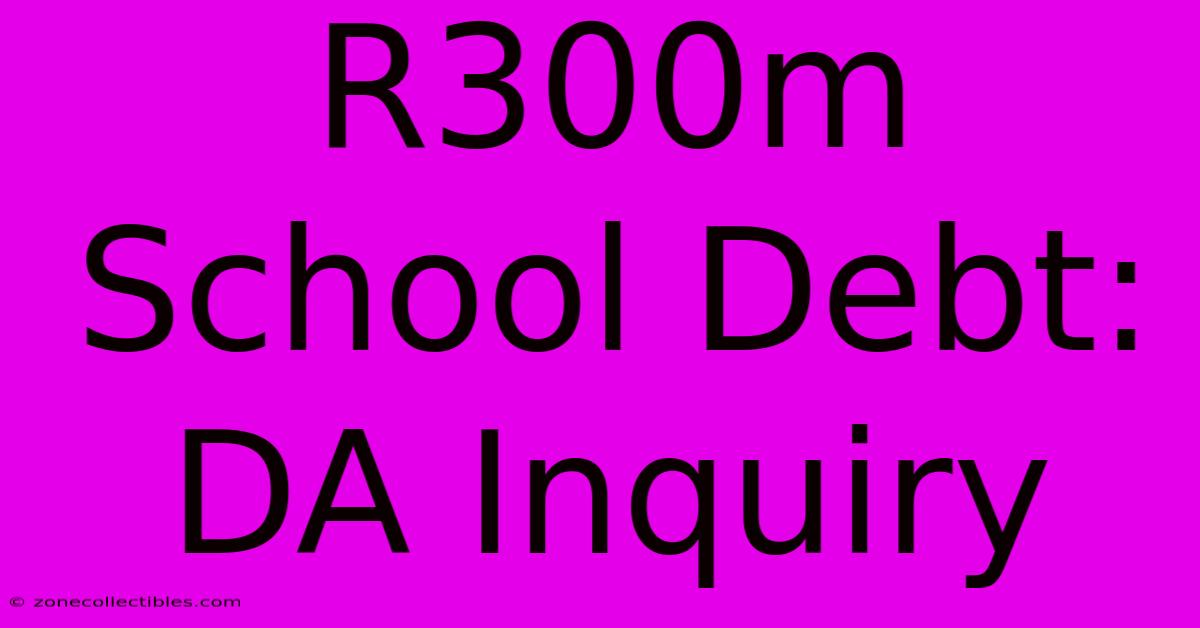 R300m School Debt: DA Inquiry