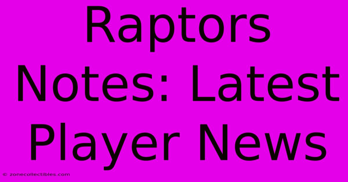 Raptors Notes: Latest Player News