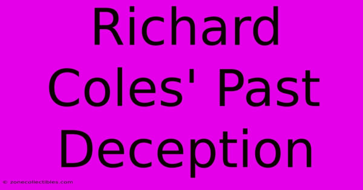 Richard Coles' Past Deception