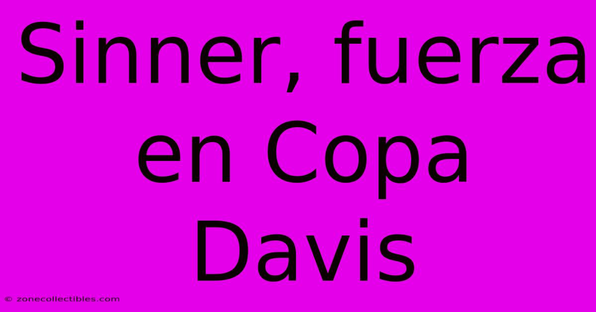 Sinner, Fuerza En Copa Davis