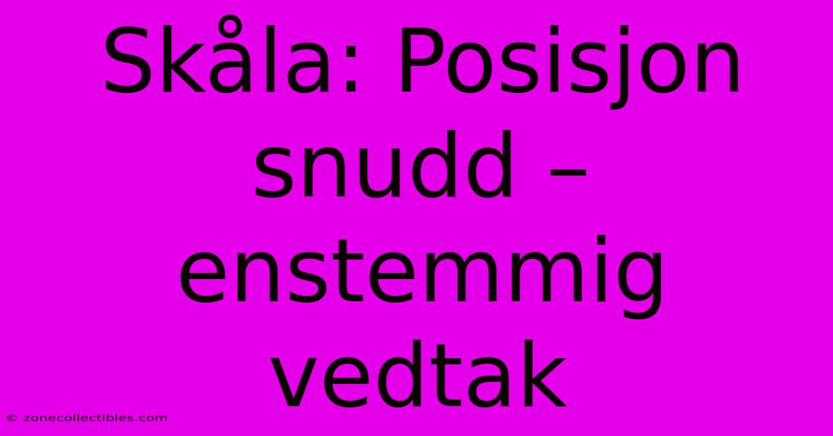 Skåla: Posisjon Snudd – Enstemmig Vedtak