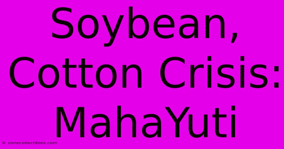 Soybean, Cotton Crisis: MahaYuti