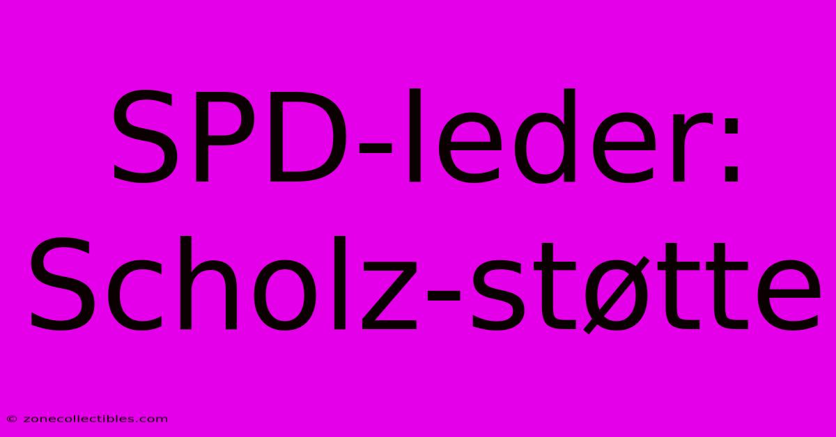 SPD-leder: Scholz-støtte