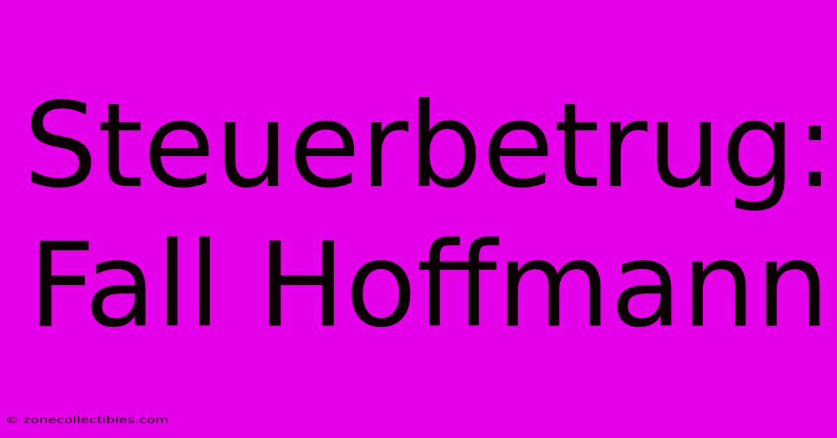 Steuerbetrug: Fall Hoffmann