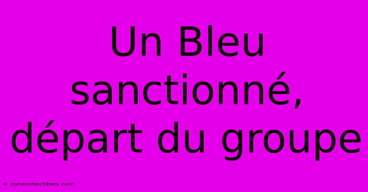 Un Bleu Sanctionné, Départ Du Groupe