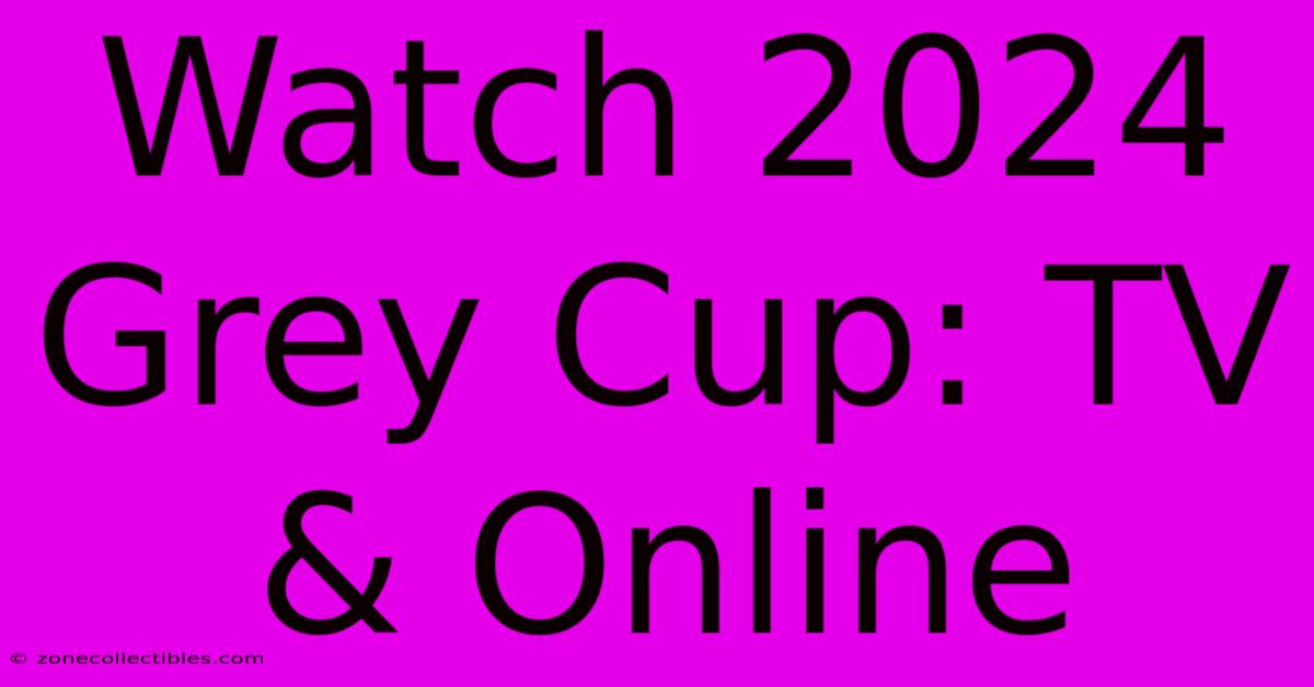 Watch 2024 Grey Cup: TV & Online