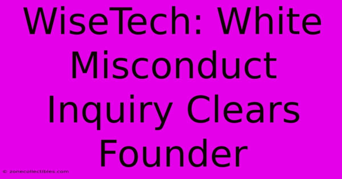 WiseTech: White Misconduct Inquiry Clears Founder