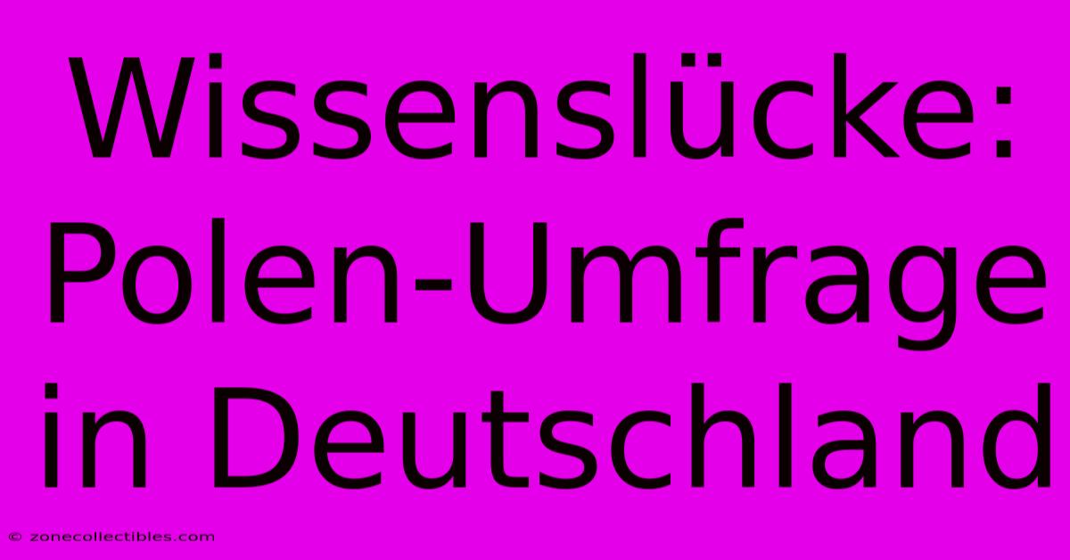 Wissenslücke: Polen-Umfrage In Deutschland